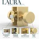 Mega Handles Laura Gold Privacy Door Knob - 1 Pack Reversible Interior Gold Door Knob, Heavy Duty Bed and Bath Door Knobs with Privacy Lock, Fits All Standard Door Sizes - Satin Brass