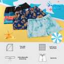 BRISIRA Boys Swim Trunks Bathing Suit Compression Boxer Brief Liner Swim Shorts Swimsuit Anti-Chafe Toddler Kids Youth Teen (4, Bluewaterripple)