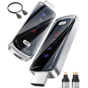 Wireless hdmi Transmitter and Receiver 328FT/100M4K Decode Plug & Play Portable 5G+2.4G Wireless Display Adapter Extender Kit for Video and Audio to Monitor from PC/Projector
