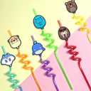 24pcs BalloonMon Drinking Straws - Reusable, Translucent, and Fun Party Decorations for Kids and Adults - for kids Party Favors,Birthday Party SuppliesSea Animals