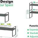 Jojocross Expandable Stackable Spice Rack Cabinet Shelf Organizer in Cabinets Shelves Kitchen Cupboard Organization Stack up Racks Pantry Countertop Storage (Gray, Large 2 Packs)