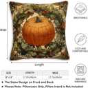 Pumpkin Fall Throw Pillow Covers 18x18 Set of 2 | Farmhouse Decorative Cushion Cases for Couch, Sofa and Bedroom | Autumn Pillcases Home Decor for Living Room, Porch, Patio