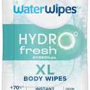 WaterWipes HydroFresh Refresh Wipes, Stay Clean & Refreshed, XL Body Cleaning Wipe, Instant Cleanliness, Odor & Sweat Removal, Ideal for Gym, Travel & Outdoor Use, 18 Count (2 Pack)