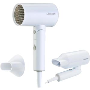 Hair Dryer, 1600W Small Foldable Hair Blow Dryer, Fast Drying Travel Hair Dryer, White