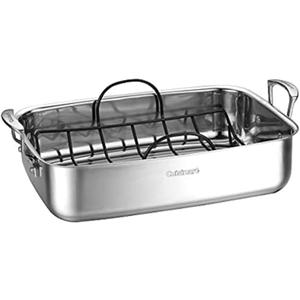 Cuisinart 7117-15NSR 15" Stainless Steel Roaster w/Non-Stick Rack Chef's-Classic-Stainless-Cookware-Collection, Inch