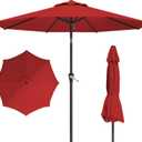 10FT Patio Umbrella, Outdoor Umbrella with Push Button Tilt and Crank, 8 Sturdy Ribs, UV Protection & Waterproof Market Umbrella for Pool, Backyard, Beach,Deck (Red), 120 inches