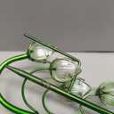 VCUTEKA Solar Garden Decor Stake Outdoor Light Glass Flower Stake for Yard Lawn Decor Backyard Decorations