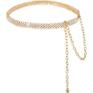 Rhinestone Waist Chain Belt Womens Bling Diamond Belt for Wedding Dress