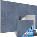 6 Pack Acoustic Wall Panels Self-Adhesive, 23.6" x 23.6" x 0.5" Decorative Acoustic Panels, Soundproof Wall Panels for Studio, Home & Living Room, Polyester - Grille Cement Gray