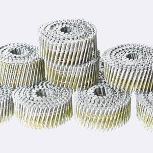 Wire Coil Siding Nails - 1-1/2 x 0.092 Ring Shank 15 Degree Full Round Head Siding Nails, 3600 Count Hot-Dipped Galvanized for Rough Nailing of Lathing and Sheathing Materials