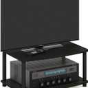 Furinno TURN-N-TUBE TV Riser Stand, 2-Tier Small Elevated No Tools TV Stand with Plastic Poles, TV Console for TV up to 32 inch, 15.8 x 23.8 x 11, for Living Room, Bedroom, Espresso