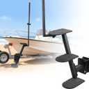 Heavy Duty Boat Trailer Steps with Safety Handle, Non-Slip Mat, Universal Fit for Boat Trailers Tongue Steps, Easy Assembly, 3 Steps