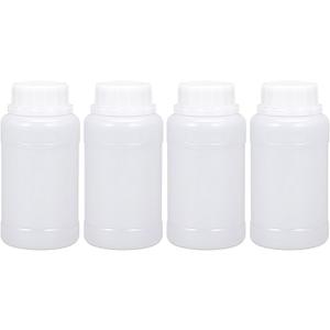 8oz/250ml Plastic Food Grade Storage Bottles, Wide Mouth HDPE Chemical Reagent Sample Bottle Liquid Containers with Sealed Caps (Translucent, 4 Pcs)