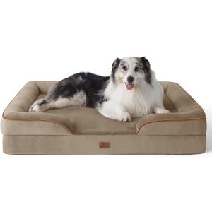 Bedsure XL Orthopedic Dog Bed for Extra Large Dogs - Washable XLarge Dog Cat Bed Waterproof, Comfort Dogs Couch Sofa with Washable Removable Cover, Pet Bed with Nonskid Bottom, Hazel, 42"