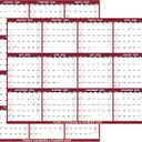 3 x 2026 Dry Erase Calendar  Large Yearly Wall calendar 2026, 33.7'' x 45.1'', 2-Side Reversible Calendar 2026, Vertical/Horizontal, Jan 2026  Dec 2026, 2026 Wall Calendar with Notes, Stickers - Red