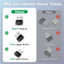 2 x Yassa Mouse Jiggler, Undetectable, USB Mouse Mover with Switch Button, Automatic Jiggler with 3 Jiggle Modes, Safe, Secure, Keep Computer/Laptop Awake, Black