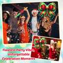 Christmas Bow Piata 15 Inch Xmas Bow Piata with Bat Blindfold and Confetti for Adult Birthday Christmas Holiday Party Decorations Festive Xmas Party Game Supplies