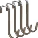 FYY Over The Door Hooks, 4 Pack Door Hangers Hooks with Rubber Prevent Scratches Heavy Duty Organizer Hooks for Living Room, Bathroom, Bedroom Hanging Clothes, Towels, Hats, Coats, Bags Brown