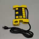 Heavy Duty Power Strip with USB, Workshop 8 Outlet Surge Protector 2700 Joules, Industrial Metal 15Amp Power Strip, 6 FT Extension Cord and Wide Spaced Black.