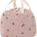 Lunch Bag for Women Men Cute Corduroy Lunch Tote Bags Reusable Insulated Lunch Box Large Capacity Reusable Insulated Cooler for Work/Picnic/Travel