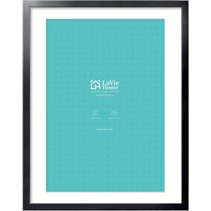 LaVie Home 30x40 Poster Frame Black, Display Pictures 24x36 with Mat or 30x40 Without Mat, Stable and Sturdy Picture Frame with Polished Plexiglass, Horizontal and Vertical Format of The Wall, 1 Pack