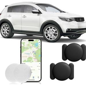 GPS Tracker for Vehicles, 2PCS Real Time Tracker Device for Vehicles, No Monthly Fee Car Tracker, Work with Find My (iOS Only), MINI Vehicle Tracker with Magnetic Case