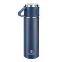 Stainless Steel Thermo 500ml/16.9oz Vacuum Insulated Bottle with Cup for Coffee Hot Drink And Cold Drink Water Flask.(Blue,Single)