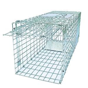 Folding Collapsible Humane Live Animal Cage Trap No-Kill Trapping Kit for Humane Catch Release Rodent Rabbits, Stray Cat, Squirrel, Raccoon, Opossum, All Fit Sized Animals, 2-Door 26" x 9.5" x 10.2"