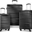 Samsonite Evolve SE Hardside Expandable Luggage with Spinners, Bass Black, 3PC Set (CO/M/L), 3-Piece Set