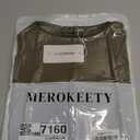 MEROKEETY Women's Summer Sleeveless Tank Tops Crewneck Ruffle Flowy Peplum Babydoll Blouses Trendy Clothes (Large, Army)