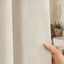 Boho Shower Curtain Cotton Morden Mid Century Minimalist Arch Texture Shower Curtain for Bathroom, Greige,72" W X 72" L