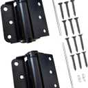 QCAA Adjustable Spring Hinge, Half Surface, 3", Black, 2 Pack(1 Pair), Made in Taiwan