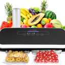 NutriChef Automatic Vacuum Air Sealing System for Food Preservation with Starter Kit, Compact Design, Lab Tested, Dry & Moist Food Modes with Led Indicator Lights, Black