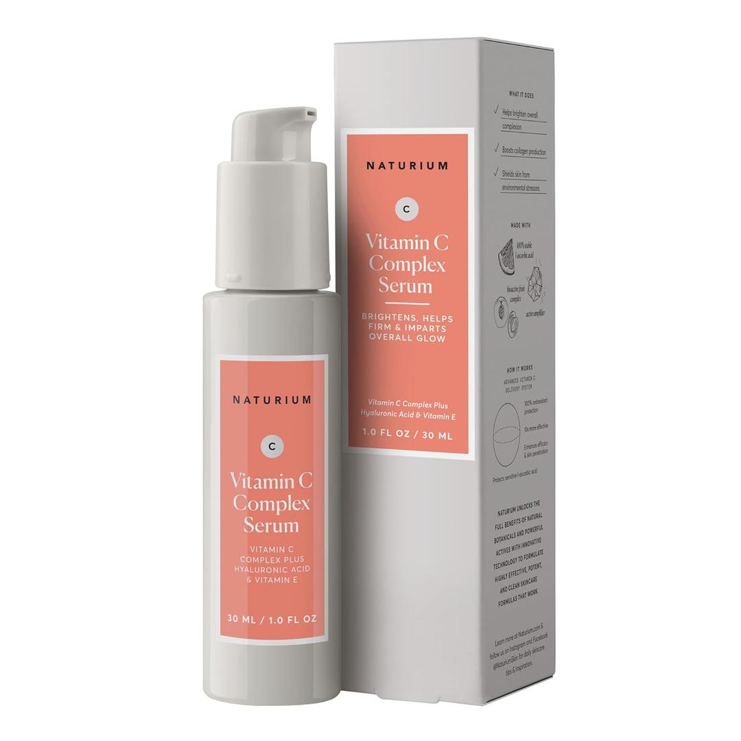 Naturium Vitamin C Complex Face Serum, AntiAging Facial Treatment with Hyaluronic Acid & Vitamin E, 1 oz