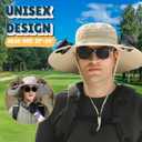 Outdoor Wide Brim Sun Hat with 2 Solar Fan Sun Bucket Hat for Men Women UPF 50+ Bucket Fishing & Beach Hat with Fan Built in (Gray, M)