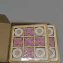 Meooeck 6 Pieces Wooden Tic Tac Toe Game Mini Board Game XO Chess Board Family Toys Birthday Party Favors, Goody Bag Stuffers (Cute Color)