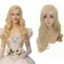 Gllindaa Wigs, Long Wavy Blonde Wig for Women, Princess Halloween Costume Party Cosplay Wig with Wigs Cap (Blonde)