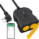 Etekcity ESO15-TB Outdoor Smart Plug WiFi Outlet with 2 Sockets, Works with Alexa & Google Home, Wireless Remote Control, Energy Monitoring & Timer Function, Waterproof, FCC and ETL Listed, Black