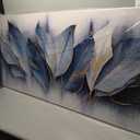 Framed Art Wall Decorations Blue Leaves Canvas Wall Art Abstract Art Modern Artwork For Living Room Bedroom Dining Room Home Office Decor 29"X58"