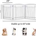 PAWLAND 72 Extra Wide Dog gate for The House, Doorway, Stairs, Freestanding Foldable Wire Pet Gate, Pet Puppy Safety Fence, 30" Height (White, 3 Panels)