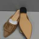 Divanne Mules for Women, Buckle Flat Mules Pointed Toe Backless Mule Slides Suede Slip On Loafers.7