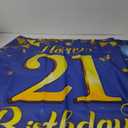KatchOn, Blue and Gold Happy 21st Birthday Banner - XtraLarge, 72x44 Inch | Blue and Gold Backcrop Banner for 21st Happy Birthday Decorations | 21 Party Decorations for Girl