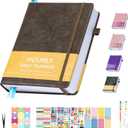Undated 12 Month Planner Hardcover (5.5x8.5") - Weekly & Monthly Academic Life Organizer, Productivity Journal, Thick Paper, Sticker, Bookmark, Pen Loop(Brown)