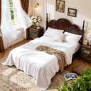 LBRO2M 100% Cotton Sheets Set Deep Pocket 19", 1000 Thread Count Full Size 4 Piece Bed Sheet Sets Soft Comfortable Bedding All Season (Full, White)