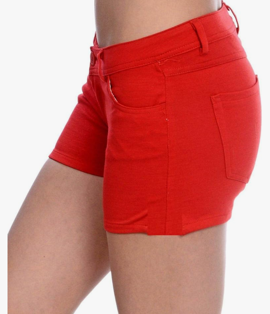 Jeans Juniors Women's Butt Lift Solid Color Casual Stretch Fit Cotton Shorts, XL