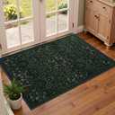 Vasofe Floral 2x3 Entryway Rug, Washable Rugs for Kitchen, Bedroom, Front Door Mat for Indoor Entrance, Non Slip Low Pile Soft Small Mats Throw Carpet for Bathroom, Green