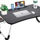 Laptop Bed Desk Table Tray Stand with Cup Holder/Drawer for Bed/Sofa/Couch/Study/Reading/Writing On Low Sitting Floor Large Portable Foldable Lap Desk Bed Trays for Eating and laptops(blackwalnut)