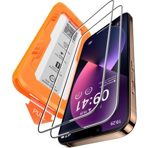 BossKiss for iPhone 13 Pro Max/iPhone 14 Plus Screen Protector 6.7 inch, [TOP 9H+ Hardness] [Military Grade Shatter Protection] [Sensitive Touch] [HD Clear Tempered Glass] Full Coverage Easy Installation 2 Pack