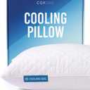 Cooling Pillow Standard Size Pack of 1 - Breathable Cooling Bed Pillows for Hot Sleepers - Adjustable Shredded Memory Foam - Soft or Firm, Supportive for Side, Back & Stomach Sleepers - Washable Cover