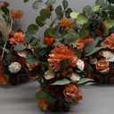 Ling's Moment 17.5" Tall Standing Artificial Flowers Arrangements 4pcs Fall Wedding Aisle Runner Chair Decorations Sunset Terracotta Centerpieces Ceremony Reception Rose Floral Party Outdoor
